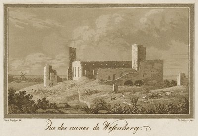 Veduta delle rovine del castello di Rakvere da Theodor Gehlhaar