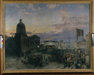 Washington Street, Indianapolis al Tramonto da Theodor Groll
