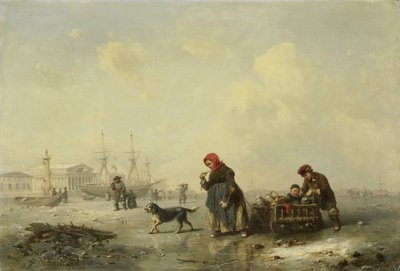 La Neva a San Pietroburgo (Leningrado) in inverno da Theodor Hildebrandt