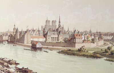 Ile de la Cité nel 1530 da Theodor Josef Hubert Hoffbauer