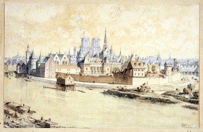 Le Palais et la Cité en 1530 (Composition rétrospective) da Theodor Josef Hubert Hoffbauer