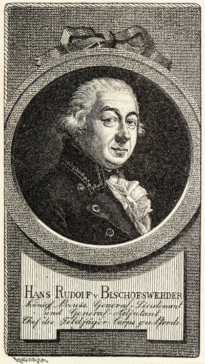 Johann Hans Rudolf von Bischoffwerder, 1741-1803 da Theodor Knesing