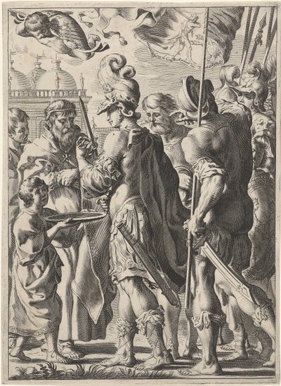 Alessandro Magno taglia il nodo gordiano, XVII secolo da Theodor Matham