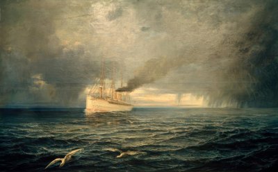 Nave a vapore Kaiser Wilhelm II in alto mare da Theodor Ohlsen