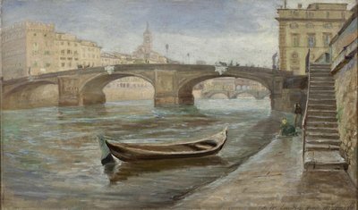 Una giornata nuvolosa a Firenze vicino a Ponte Santa Trinità da Theodor Philipsen