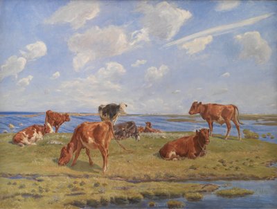 Vitelli sulla spiaggia da Theodor Philipsen