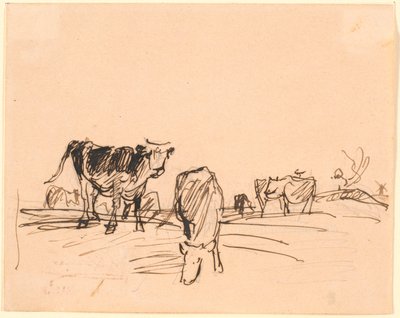 Mucche in un campo da Theodor Philipsen
