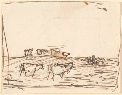 Schizzo di paesaggio con mucche da Theodor Philipsen
