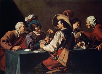 Giocatori di carte, di Theodor Rombouts (1597-1637) da Theodor Rombouts
