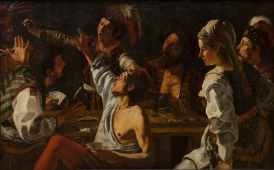 Giocatori di carte e backgammon. Lite per le carte da Theodor Rombouts