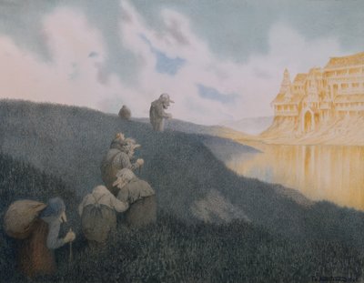 Sulla strada per una festa al castello dei Troll da Theodor Kittelsen