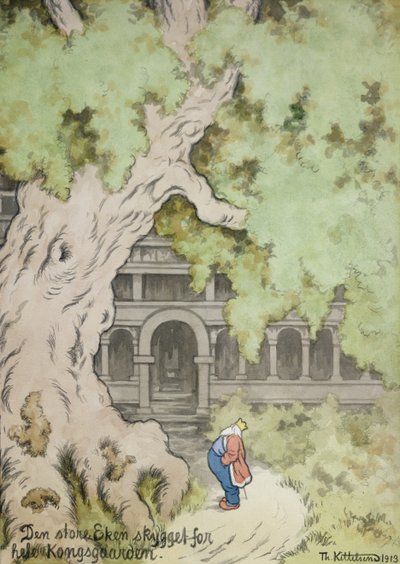 La grande quercia ombreggia tutta la tenuta del re da Theodor Kittelsen