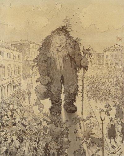 Il grande troll su Karl Johan da Theodor Severin Kittelsen