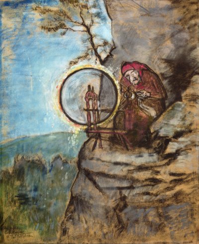La strega che filava calze per il vecchio Erik da Theodor Kittelsen
