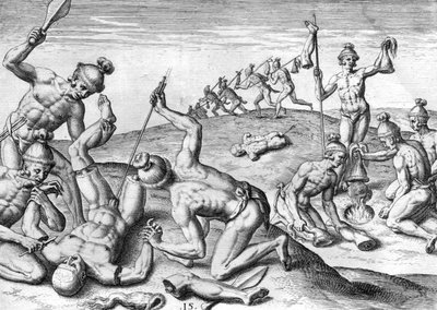 Crudeltà degli indiani Potanos da Theodor de Bry