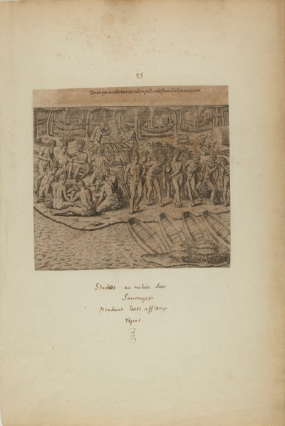 De Iss qui Acciderunt in Reditu Post Comestum Illud Mancipium. (dal libro Americae, parte terza) da Theodor de Bry