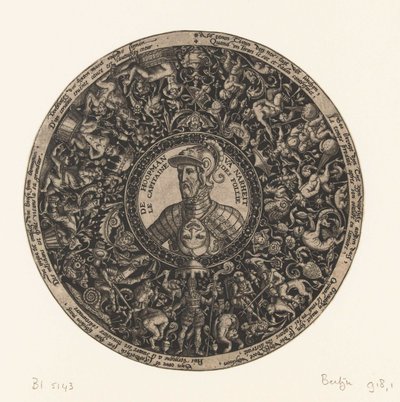 Medaglione con busto del Capitano della Follia, Theodor de Bry, 1577 ca. - 1578 ca. da Theodor de Bry