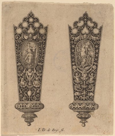 Ornamento per Manico di Coltello da Theodor de Bry
