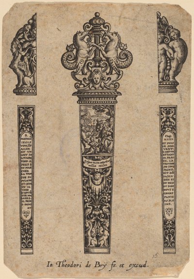 Ornamento per Manico di Coltello da Theodor de Bry