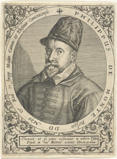 Ritratto del compositore Philippe de Monte, 1521-1603, c. 1598 da Theodore de Bry