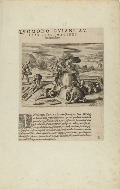 Quomodo Guiani Au-/reas Suas Imagines/Fundere Soleant. (dal libro Americae, parti settima e ottava) da Theodor de Bry