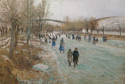 Pattinatori sul ghiaccio sulla Thaya presso Lundenburg da Theodor von Hormann