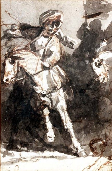 Scena di mischia da Theodore (attr. to) Gericault