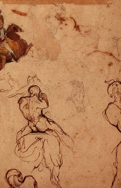 Studio di cavalli e cavalieri da Theodore (attr. to) Gericault