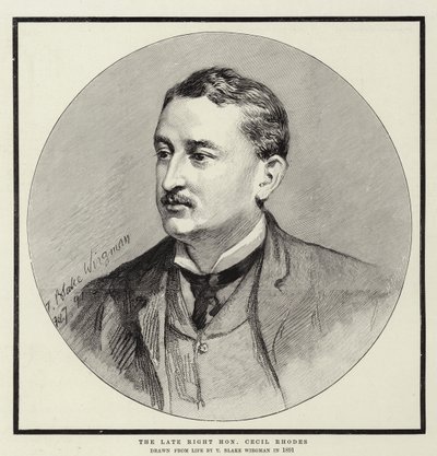 Il defunto onorevole Cecil Rhodes da Theodore Blake Wirgman