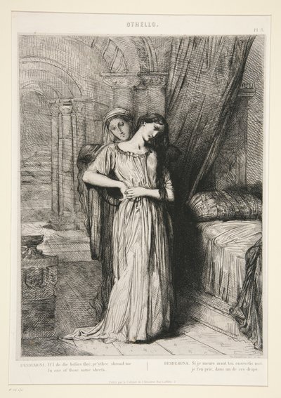 «Desdemona», tav. 8 da Otello (atto IV, scena III) da Théodore Chassériau