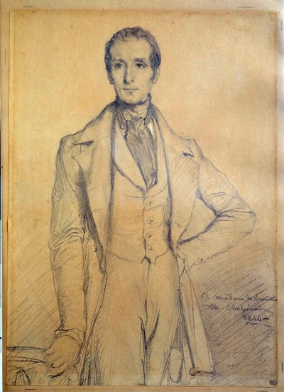 Ritratto del poeta Alphonse de Lamartine (1790-1869) da Théodore Chassériau