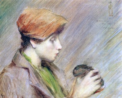 Suzanne Hoschedé con un coniglio, 1891 da Theodore Earl Butler