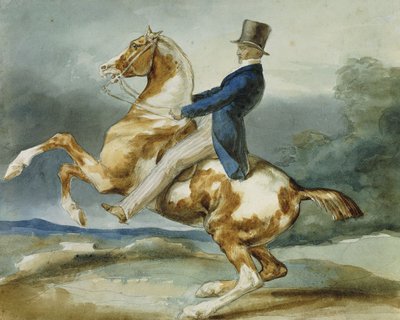 Un cavaliere e il suo cavallo impennato da Theodore Gericault