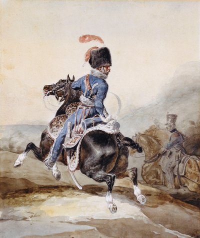 Ufficiale di artiglieria al galoppo verso sinistra da Theodore Gericault