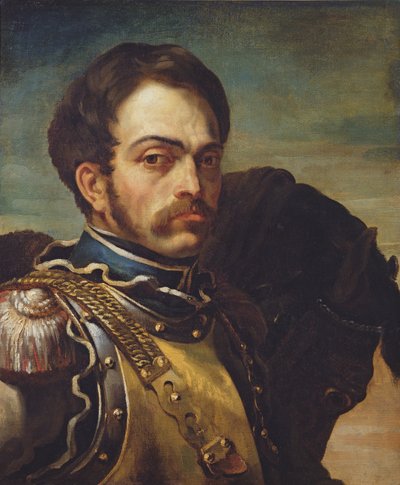 Ufficiale dei Carabinieri con il suo cavallo, c.1814 da Theodore Gericault
