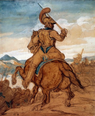 Carabiniere o corazziere a cavallo da Theodore Gericault