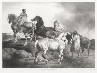 Cavalli condotti alla fiera (Horses Being Led to the Fair) da Theodore Gericault