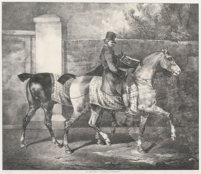 Due cavalli portati a passeggio da un fantino (A Groom Exercising Two Horses) da Theodore Gericault