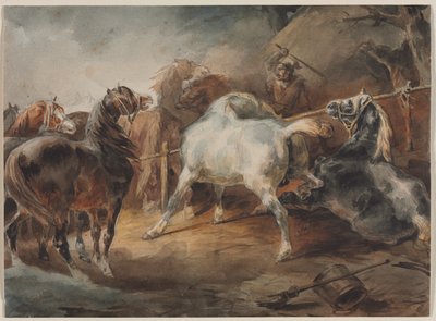 Cavalli combattenti, c.1820 da Theodore Gericault