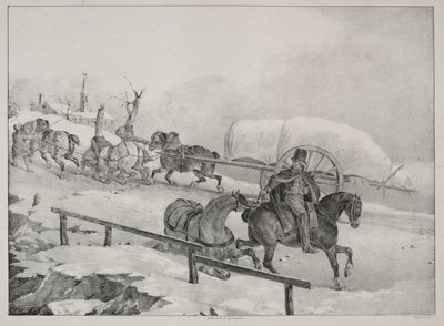 Quattro soggetti diversi: Carro che sale una collina da Theodore Gericault