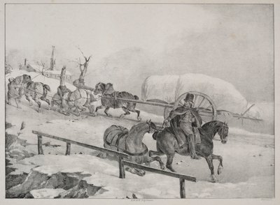 Quattro soggetti diversi: Carro che sale una collina da Theodore Gericault