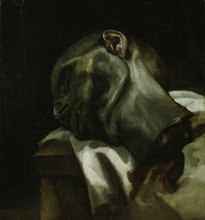 Testa di un uomo ghigliottinato da Theodore Gericault
