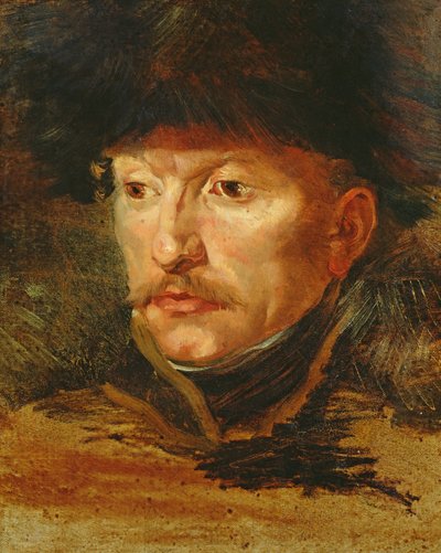 Testa di un cavaliere (ritratto del tenente Dieudonne), c.1812 da Theodore Gericault