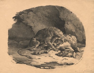 Cavallo divorato da un leone, 1823 da Theodore Gericault