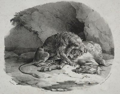 Cavallo divorato da un leone, 1823 da Theodore Gericault