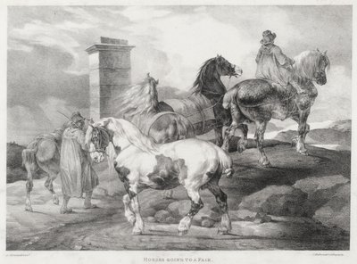 Cavalli in viaggio verso una fiera da Theodore Gericault
