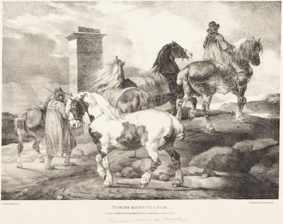 Cavalli in viaggio verso una fiera da Theodore Gericault