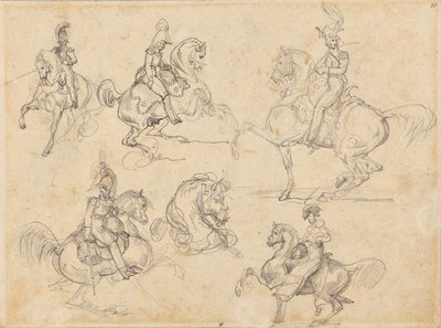 Cavalli e cavalieri (recto); Cavalli (verso) da Theodore Gericault