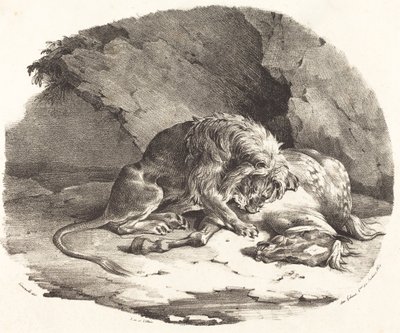 Leone che divora un cavallo da Theodore Gericault