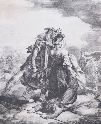 Mamelucco che difende un trombettiere ferito da Theodore Gericault